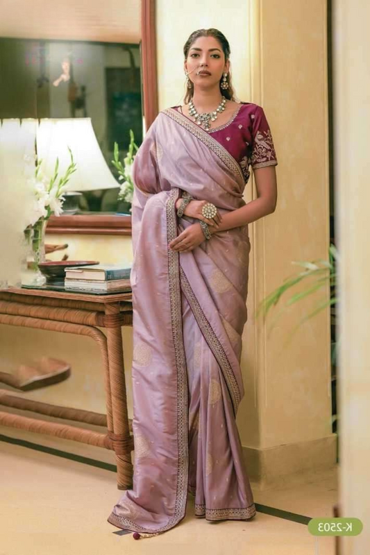 Pure Dola Silk Saree with Beautiful Lace Border - LaVante Fashion