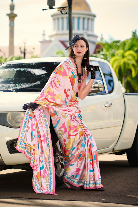 Pure Satin Shine with Signature Digital Prints Grace with a Twist - LaVante Fashion