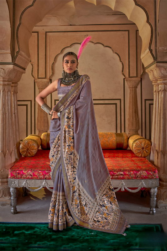 Modern Art-Inspired Digital Print Viscose Silk Saree