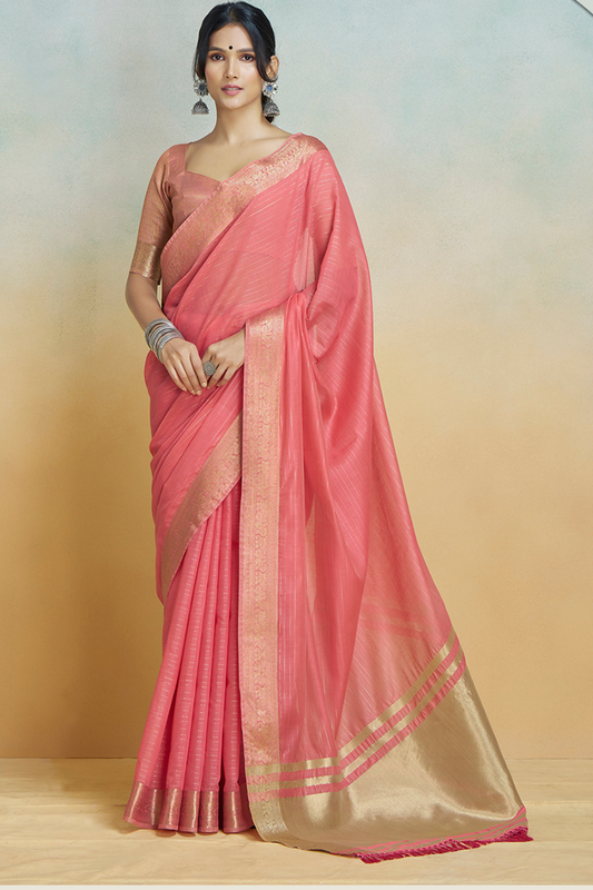 Elegant Shine Silk Saree with Lustrous Sheen - LaVante Fashion