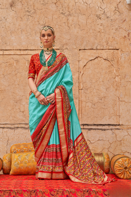 Elegant Art Silk Saree with Traditional Patola Print