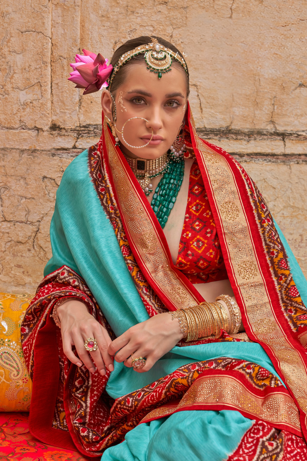 Elegant Art Silk Saree with Traditional Patola Print