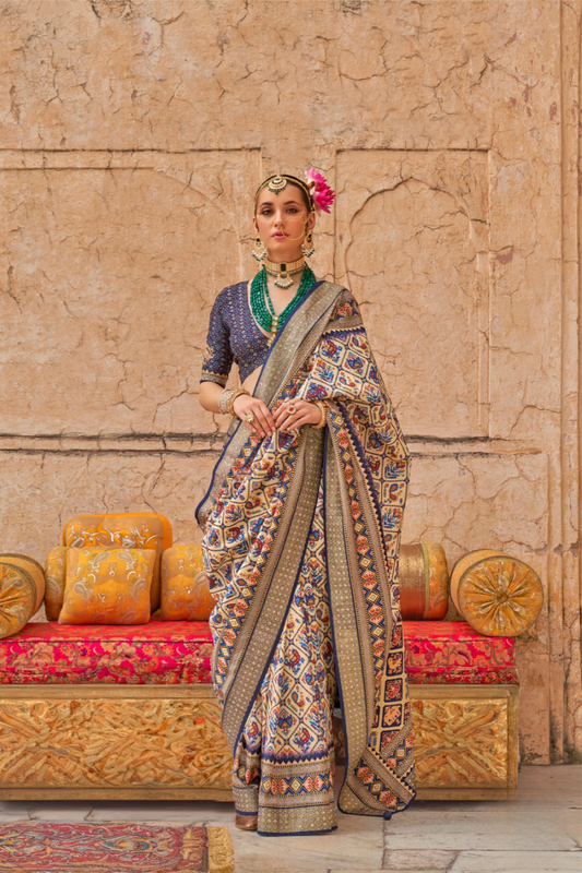 Elegant Art Silk Saree with Traditional Patola Print