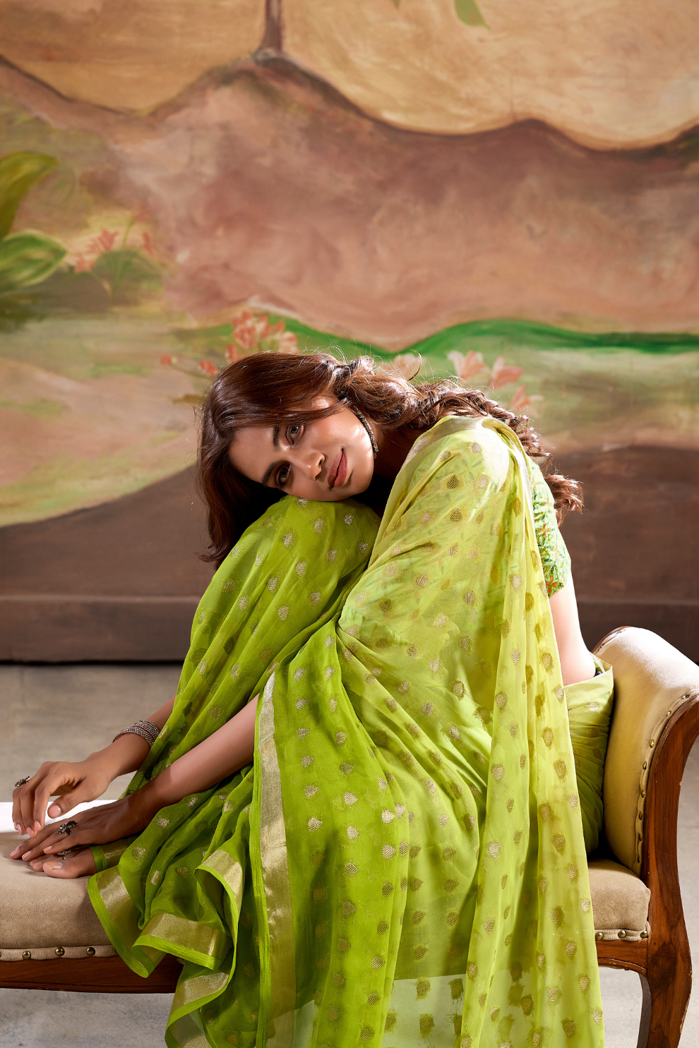 Georgette Silk Saree with Handloom Blouse - LaVante Fashion