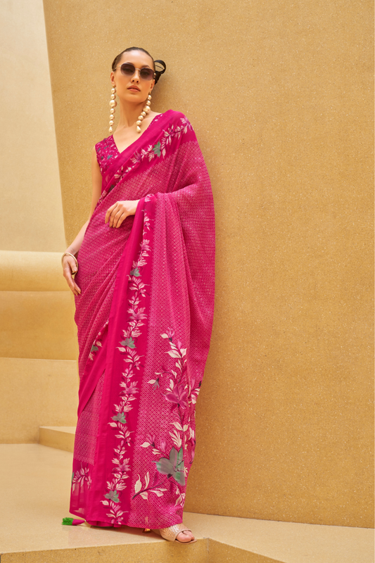Elegant Quest Georgette Saree with Marvel Soft Finish