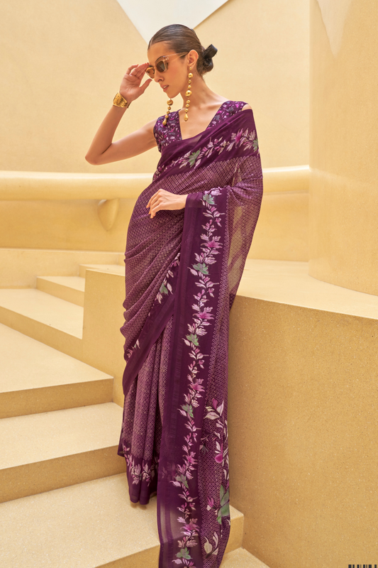 Elegant Quest Georgette Saree with Marvel Soft Finish