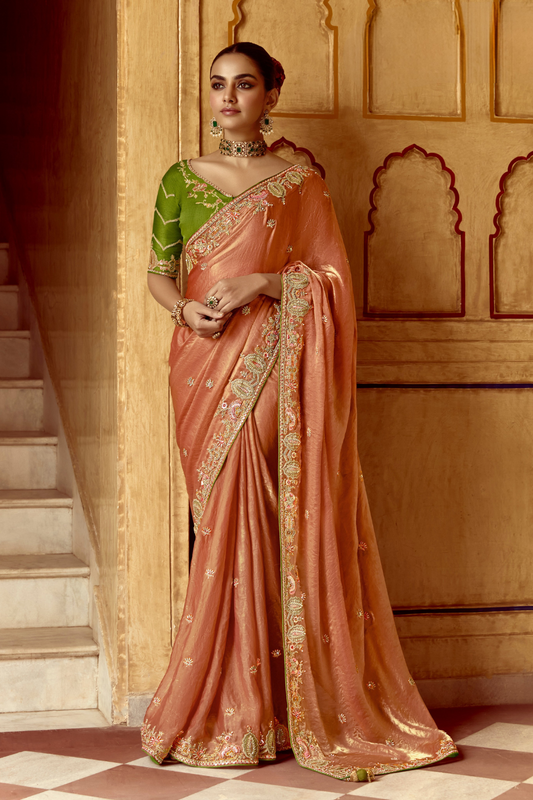 Elegant Lightweight Tissue Silk Saree for Festive and Party Wear