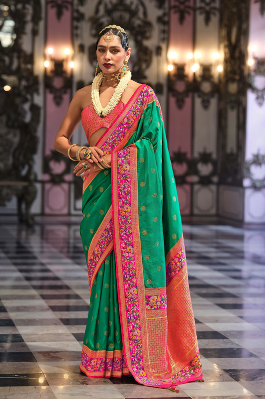 Super Banarasi P.V. Silk Saree with Jacquard Weaving Butti Work