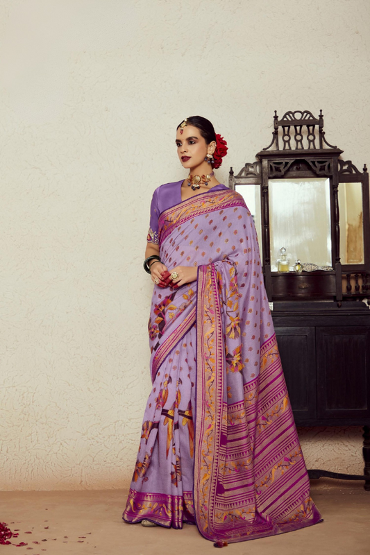 Elegant Soft Brasso Saree with Premium Dhupian Silk Blouse