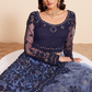 Designer Navy Blue Lehenga Choli In Net With Dazzling Stone Work