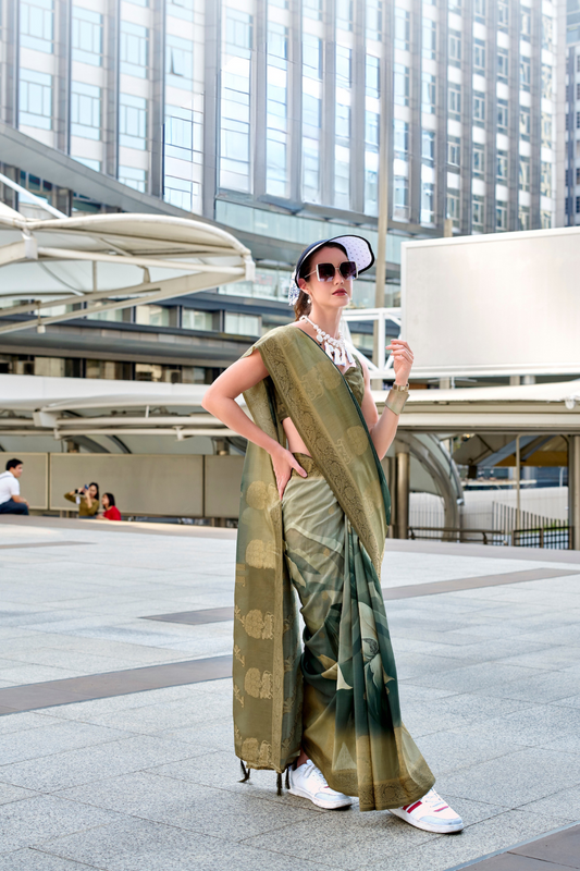 Handloom Modal Silk with Pichwai Digital Print & Zari Weaving - LaVante Fashion