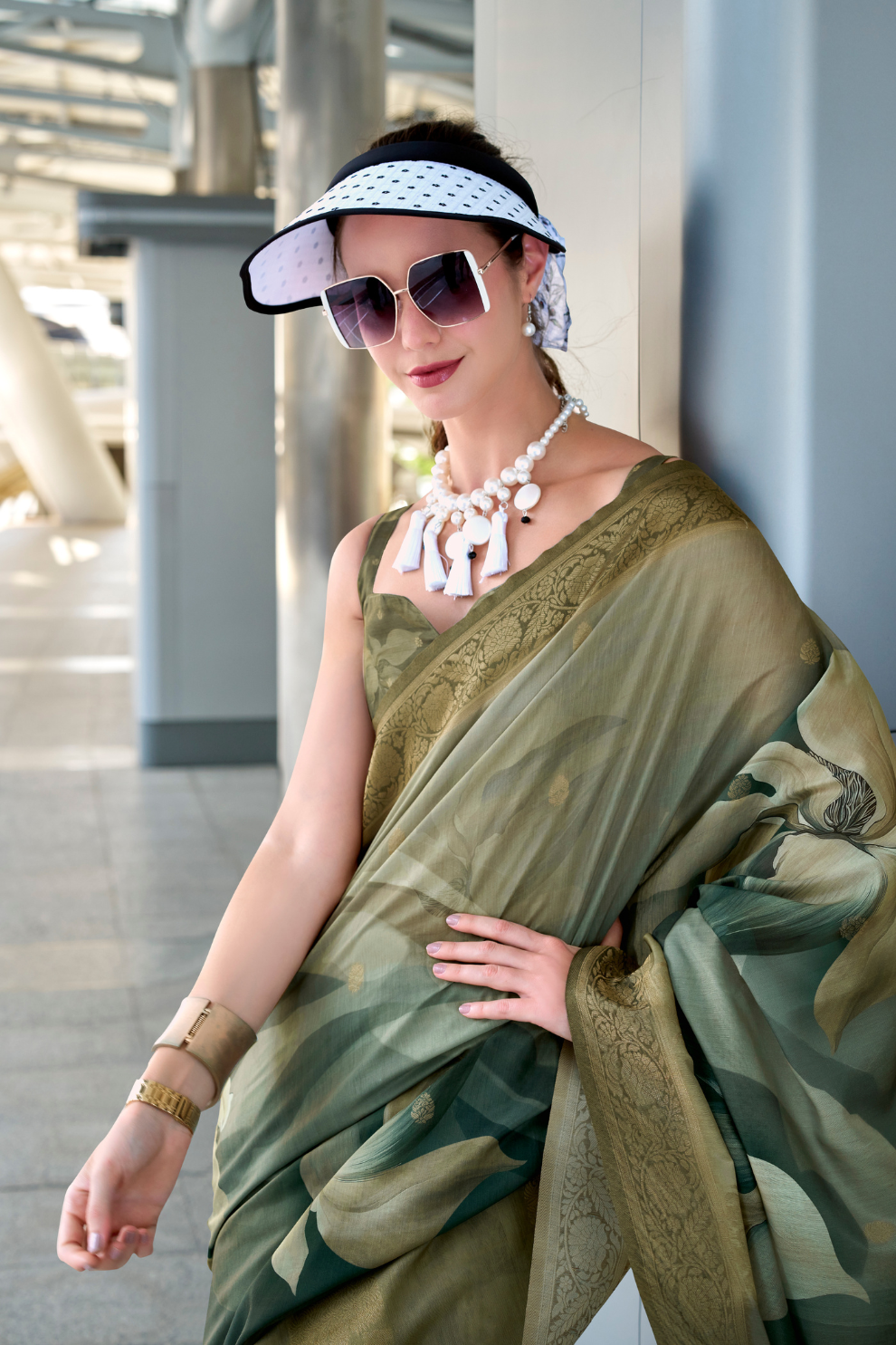 Handloom Modal Silk with Pichwai Digital Print & Zari Weaving - LaVante Fashion