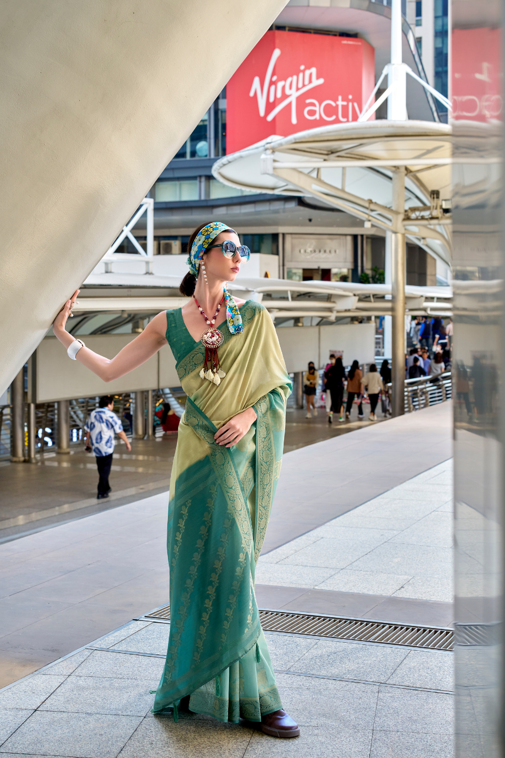 Handloom Modal Silk with Pichwai Digital Print & Zari Weaving - LaVante Fashion