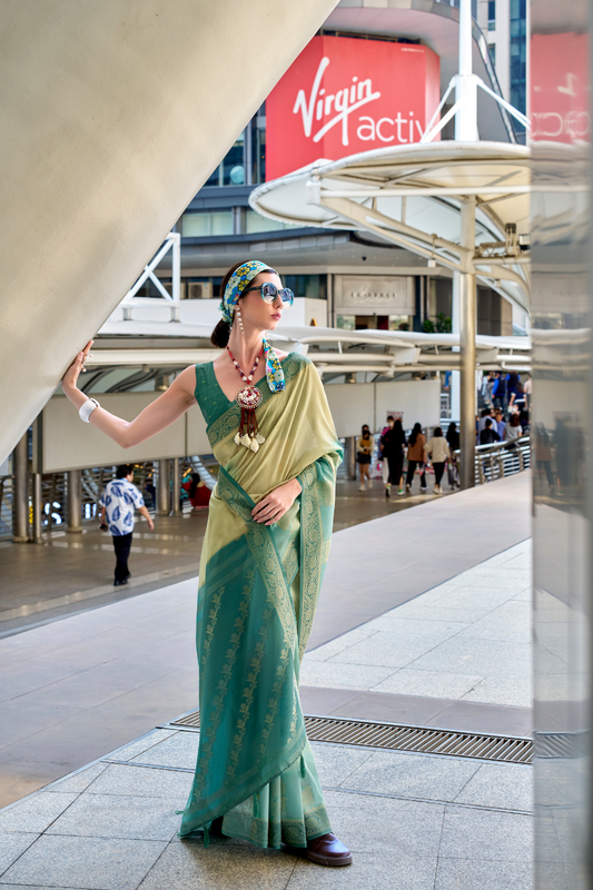 Handloom Modal Silk with Pichwai Digital Print & Zari Weaving - LaVante Fashion