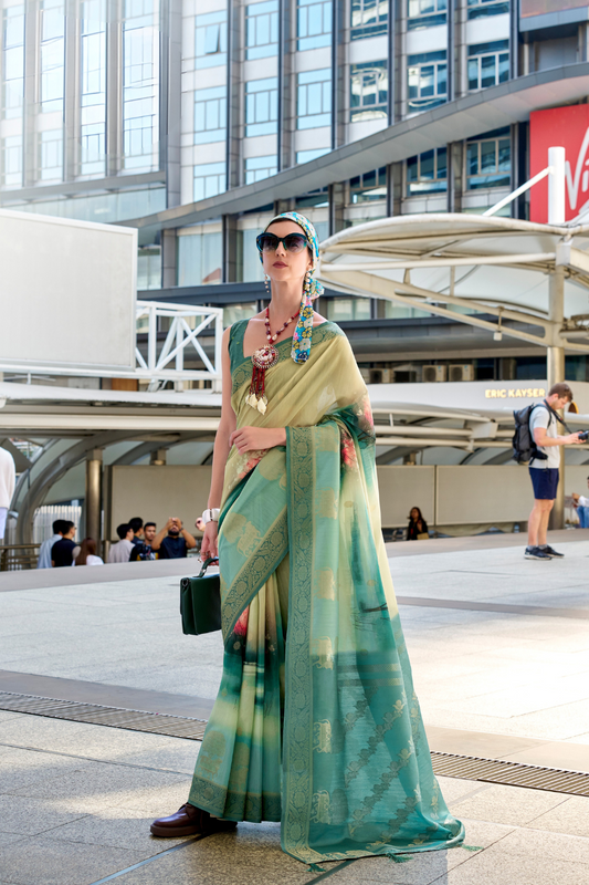 Handloom Modal Silk with Pichwai Digital Print & Zari Weaving - LaVante Fashion