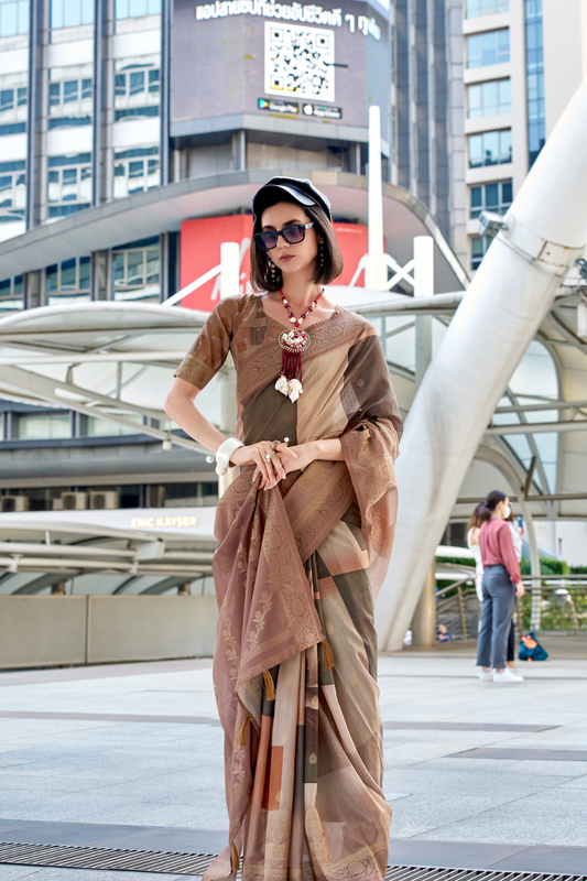 Handloom Modal Silk with Pichwai Digital Print & Zari Weaving - LaVante Fashion