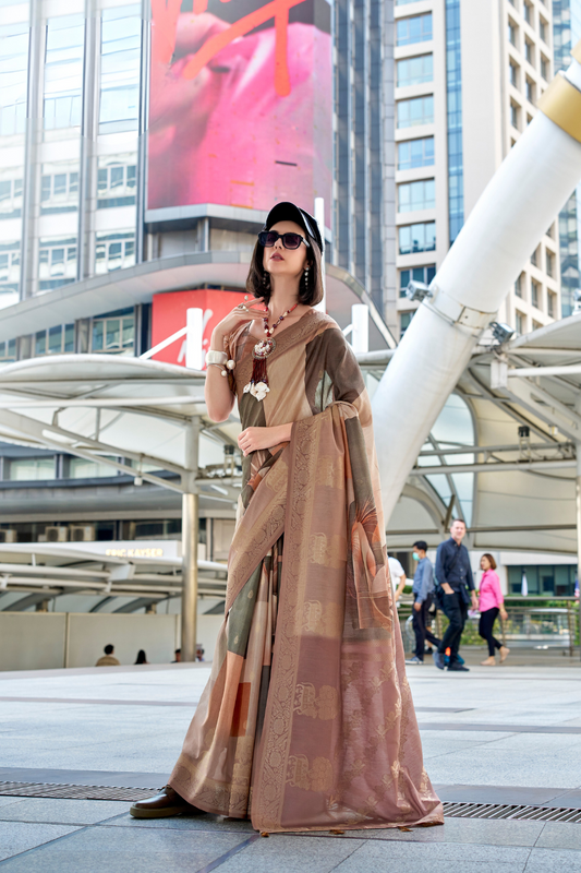 Handloom Modal Silk with Pichwai Digital Print & Zari Weaving - LaVante Fashion