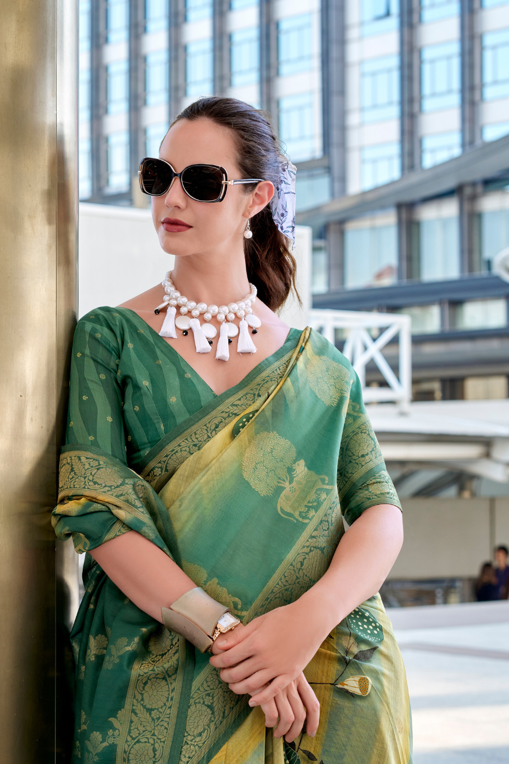 Handloom Modal Silk with Pichwai Digital Print & Zari Weaving - LaVante Fashion