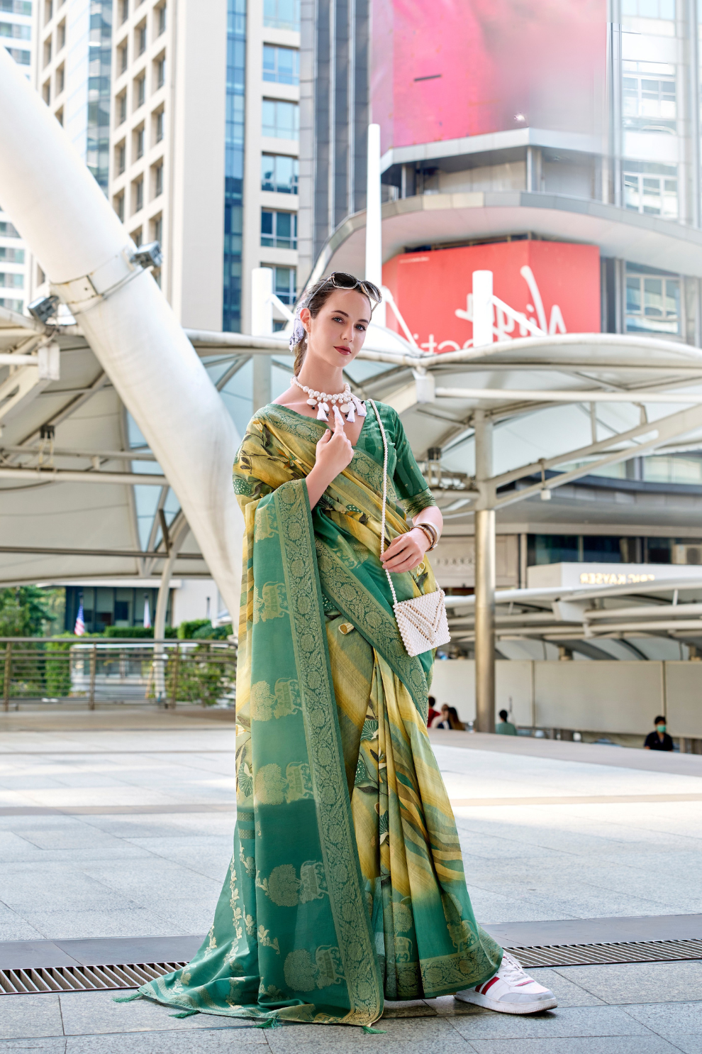 Handloom Modal Silk with Pichwai Digital Print & Zari Weaving - LaVante Fashion