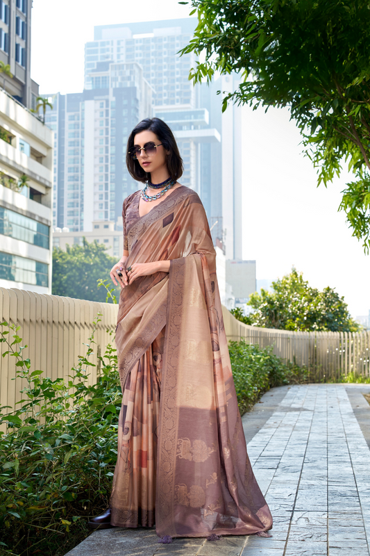 Handloom Modal Silk with Pichwai Digital Print & Zari Weaving - LaVante Fashion