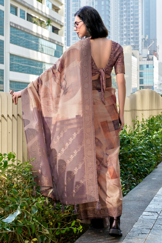 Handloom Modal Silk with Pichwai Digital Print & Zari Weaving - LaVante Fashion