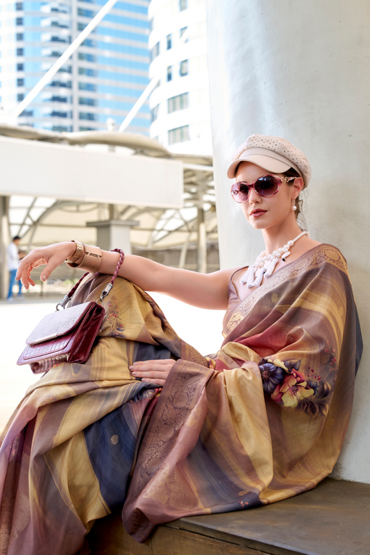 Handloom Modal Silk with Pichwai Digital Print & Zari Weaving - LaVante Fashion