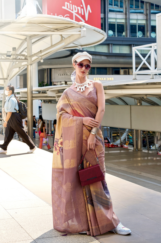 Handloom Modal Silk with Pichwai Digital Print & Zari Weaving - LaVante Fashion