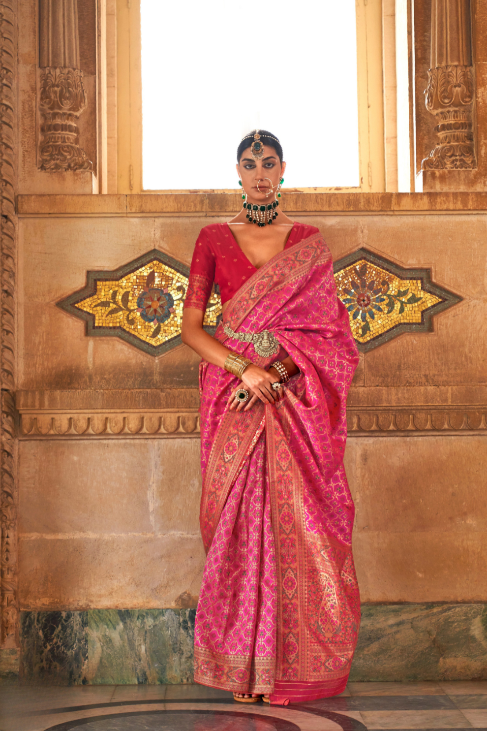 Traditional Banarasi Silk Saree with Rich Weave and Royal Appeal