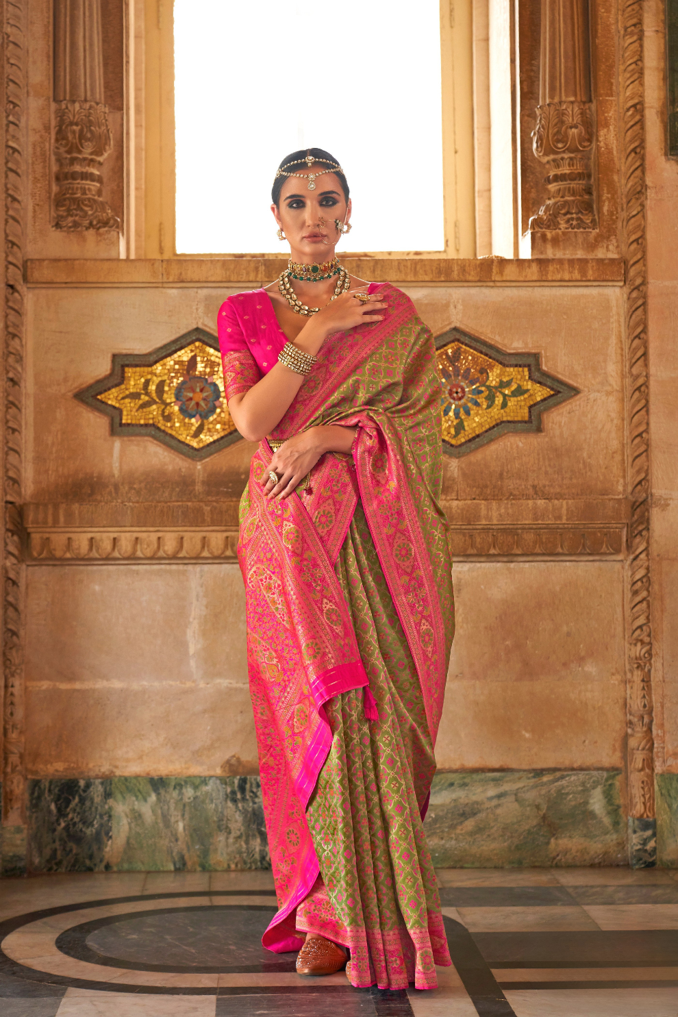 Traditional Banarasi Silk Saree with Rich Weave and Royal Appeal