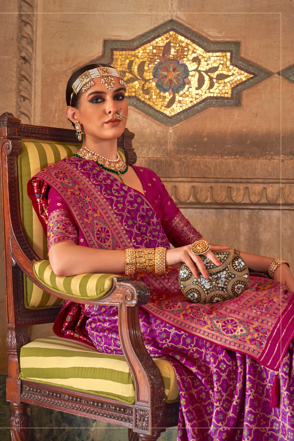 Traditional Banarasi Silk Saree with Rich Weave and Royal Appeal