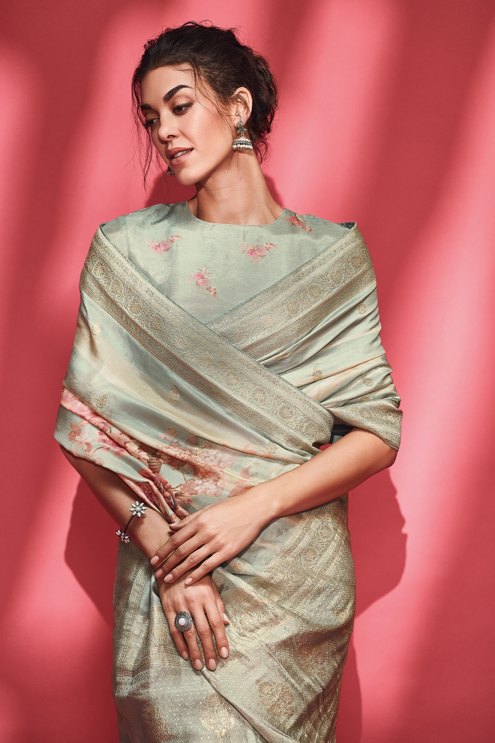 Trendy Digitally Printed Viscose Silk Saree with Designer Blouse