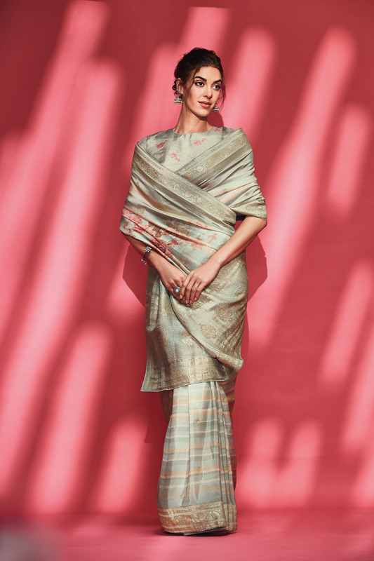Trendy Digitally Printed Viscose Silk Saree with Designer Blouse
