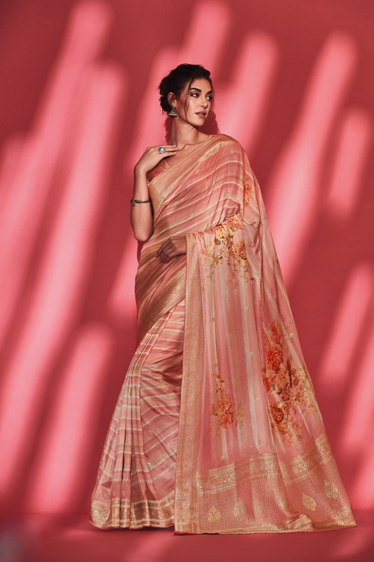 Trendy Digitally Printed Viscose Silk Saree with Designer Blouse