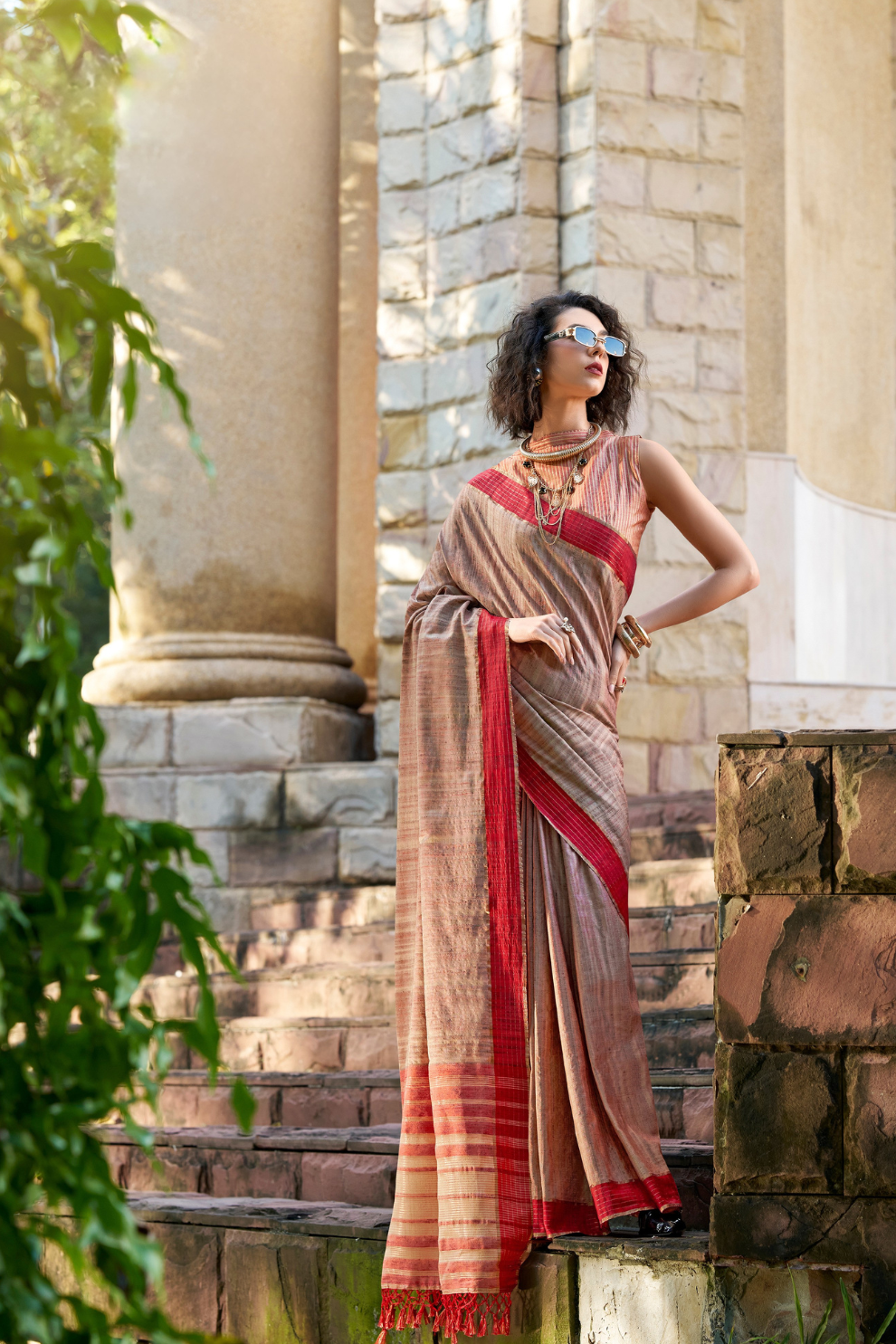 100% Pure Handloom Katan Silk Saree with Traditional Weaving - LaVante Fashion