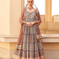 Grey Anarkali Dress and Navy Blue Printed Kurta Set for Couple - LaVante Fashion
