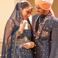 Navy Blue Anarkali Dress & Men's Kurta-Coat Set – Couple Outfit - LaVante Fashion