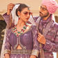 Plum Printed Anarkali Dress & Men's Kurta-Coat Set – Couple Outfit - LaVante Fashion