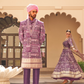 Plum Printed Anarkali Dress & Men's Kurta-Coat Set – Couple Outfit - LaVante Fashion
