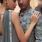 Ethnic Mint Green Printed Skirt & Kurta Jacket Set for Couple - LaVante Fashion