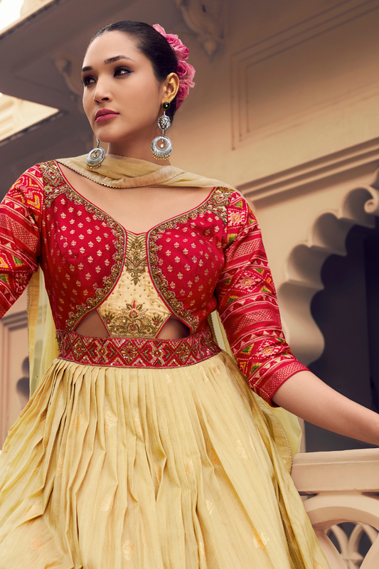 Ethnic Rani Pink Printed Skirt & Kurta Jacket Set for Couple - LaVante Fashion