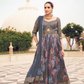 Ethnic Grey Printed Skirt & Kurta Jacket Set for Couple - LaVante Fashion
