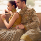Ethnic Beige Printed Skirt & Kurta Jacket Set for Couple - LaVante Fashion