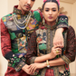 Ethnic Red Printed Skirt & Kurta Jacket Set for Couple - LaVante Fashion