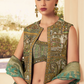 Ethnic Green Printed Skirt & Kurta Jacket Set for Couple - LaVante Fashion