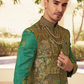 Ethnic Green Printed Skirt & Kurta Jacket Set for Couple - LaVante Fashion