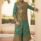 Ethnic Green Printed Skirt & Kurta Jacket Set for Couple - LaVante Fashion