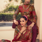 Ethnic Maroon Printed Skirt & Kurta Jacket Set for Couple - LaVante Fashion
