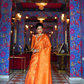 Traditional Kanjivaram Silk Saree with Orange Handcrafted Beauty