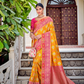 Odette Yellow Banarasi Silk Saree with Woven Royal Design