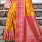 Odette Yellow Banarasi Silk Saree with Woven Royal Design